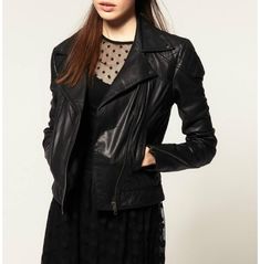 Black leather moto jacket, leather jackets for women, women fashion jackets Asos Leather Jacket, Leather Motorcycle Jacket Women, Womens Leather Biker Jacket, Black Biker Jacket, Black Leather Motorcycle Jacket, Motorcycle Jacket Women, Casual Leather Jacket, Black Leather Moto Jacket, Vintage Biker