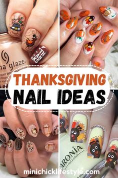 thanksgiving nails, fall nails, autumn nails, thanksgiving nail designs, thanksgiving 2024 Holiday Themed Nails, Nail Design Glitter, November Nails, Fall Manicure