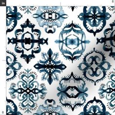 an artistic blue and white pattern