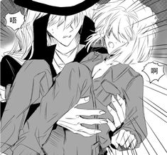 an anime scene with two people hugging and one is holding the other's head