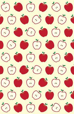 an apple pattern is shown on a white background