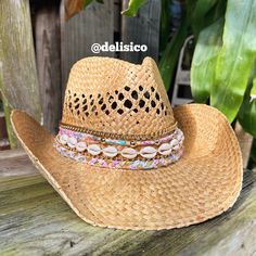 This coastal cowgirl hat has pastel floral fabric with gold details and shells. A coastal cowgirls dream! All hats are around 22-24 inches inside but come with an adjustable string that can tighten the hat inside. Check out my Instagram @delisico *PLEASE MESSAGE ME IF YOU NEED FOR A SPECIFIC DATE. BIRTHDAY, CONCERT, EVENT* Coastal Cowgirl Hat, Fest Outfits, Camila Morrone, Cowgirl Aesthetic, Country Concert Outfit, Cowgirl Hat, Hat Ideas, Coastal Cowgirl, Cowgirl Hats