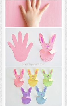 an image of some paper rabbits and hands