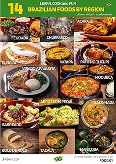 an advertisement for the latin food and drink festival, featuring pictures of different foods in various languages