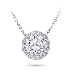 Halo Pendant Setting for Round Diamond Classic Round Pendant Jewelry, Unique Diamond Pendant, Cushion Cut Solitaire, Round Diamond Pendant, Diamond Pendants Designs, Halo Necklace, Diamond Necklace Set, Diamond Solitaire Necklace, Sparkly Things