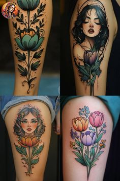 Discover 50+ beautiful tulip flower tattoo designs! Find stunning tulip flower tattoos for women, explore the meaning behind a tulip flower tattoo, and get inspired by small black tulip designs. Get your perfect tulip flower tattoo stencil today! Flower Tattoo Stencil, Flower Tattoos For Women