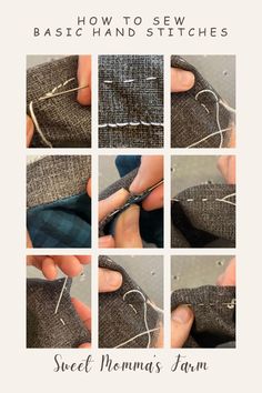 how to sew basic hand stitches with sweet momma's yarn - step by step instructions