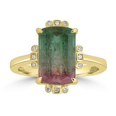 J44885 Baguette Gemstone, Tourmaline Rings, Demantoid Garnet, Aquamarine Colour, Pink Spinel, Garnet And Gold, Green Diamond, Rhodolite Garnet, Tourmaline Ring