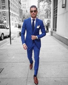 20 Ways to Wear Blue Suits with Brown Shoes Ideas for Men Terno Slim Fit, Business Attire For Men, Terno Slim, Blue Suit Men, Slim Fit Tuxedo, Mens Fashion Edgy, Mens Fashion Smart