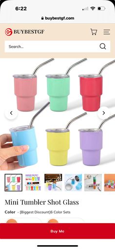 the tumbler shot glass is shown in different colors