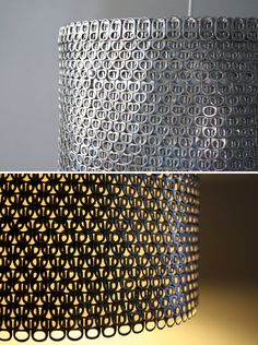 two different views of a lamp with circles on the top and bottom, one in black and white