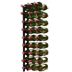 a wine rack filled with lots of bottles