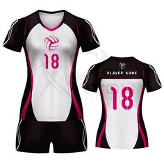 a women's volleyball uniform designed to match the team's jersey and shorts