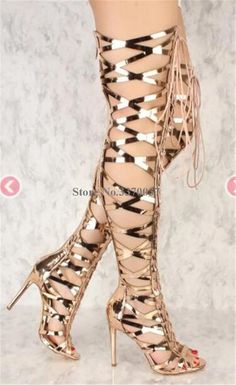 VCSHOES Women Open Toe Strap Cross Over Knee Gladiator Boots Cut-out High Heel Long Boots Dress Shoes as picture-34 Gladiator Party, Lace Up Thigh High Boots, Boots Stilettos, Gladiator Boots, Fashion Shoes Heels, High Heels Boots, Summer Boots, Thigh High Boots Heels, Gladiator Heels