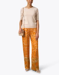 These refined pull-on trousers from Seventy make the case that comfort can also be luxurious. Their straight leg silhouette and effortless elastic waistband ensure that your on-the-go ensembles are comfortable and stylish. Wear it with the coordinating tunic top for an easy chic look. Skirt And Top Dress, Print Pant, Easy Chic, Work Accessories, Orange Print, Chic Look, Printed Pants, Skirt Top, Tunic Top