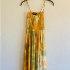 New With Tags Beautiful Tie-Dye Dress With Adjustable Straps Spring Tie Dye Flowy Maxi Dress, Casual Tie-dye Maxi Dress For Spring, Casual Tie Dye Maxi Dress For Spring, Tie Dye Sundress For Spring, Spring Tie Dye Sundress, Dye Dress, Tie Dye Dress, Dyed Dress, Colorful Dresses