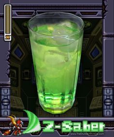 an image of a green drink with ice in it