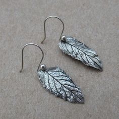 Handmade Silver Botanical Earrings, Botanical Leaf-shaped Earrings With Ear Wire, Handmade Leaf-shaped Nature-inspired Earrings, Handmade Leaf-shaped Botanical Jewelry, Handmade Leaf-shaped Botanical Earrings, Handmade Botanical Leaf Earrings, Silver Leaf Earrings, Mint Leaf, Botanical Earrings