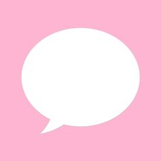 a white speech bubble on a pink background