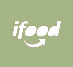 the word ifood is written in white on a green background with an arrow pointing to it