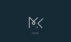 minimal monogram logo with the letter k in white on a dark blue background illustration