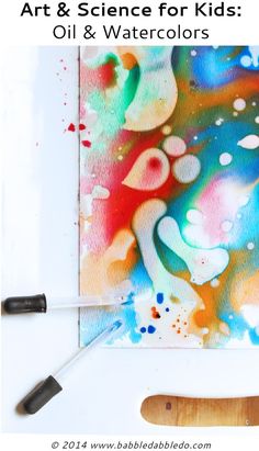 an easy art project for kids using watercolors and oil