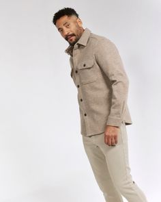 A staple in every well-dressed guy's wardrobe, this jacket is an essential you'll love. This lightweight, comfortable, and easy layering piece will be your go-to. Details Model is 6'1" and wears a size medium. Care: Hand wash cold. Do not bleach. Do not tumble dry. Cool iron. Dry clean for best results. Composition: 80% Polyester | 20% Rayon | 7DIAMONDS Men's Generation™ Melange Shacket in Taupe | Size 2XL | Polyester/Cotton Layering Pieces, Well Dressed, Shirt Jacket, Layering, Love This, Bleach, Dry Clean, Hand Wash, Composition