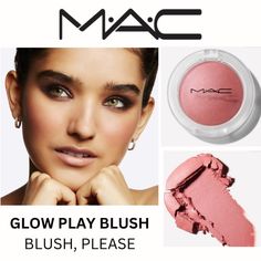 An Innovative Bouncy Blush With A Cushiony Texture That Provides A Pinch Of Foolproof, Sheer-To-Medium Buildable Colour. Bouncy Blush, Creamy Buildable Formula, Radiant Finish Touch And Glow. Play Your Way With All-New Bouncy Blush. This Innovative Ultra-Smooth, Cushiony Blush Creates A Flawlessly Radiant Look When Applied With Fingers Or A Brush. Eleven Blendable Shades Delivered In One Creamy, Buildable Formula Provide A Pinch Of Foolproof, Sheer-To-Medium Buildable Colour. All Benefits Lightw Mac Blush Please, Mac Glow Play Blush, Mac Blush, Mac Makeup, Blush Makeup, Colorful Makeup, Makeup Cosmetics, Mac Cosmetics, Womens Makeup