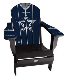 a chair that is made to look like a football jersey with the cowboys on it