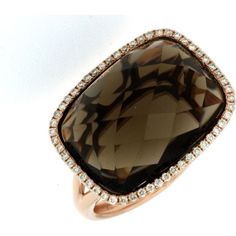 Royal 14K Rose Gold Cushion Cut Smoky Quartz & Diamond Ring - 8.65 Carat Total Gem Weight Luxury Gold Smoky Quartz Jewelry, Round Halo Ring, Lagos Jewelry, Beautiful Pearl Necklace, Smoky Topaz, Handmade Gold Jewellery, Mens Chain Necklace, Best Friend Jewelry, Rings Cool