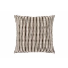 a black and white pillow on a white background