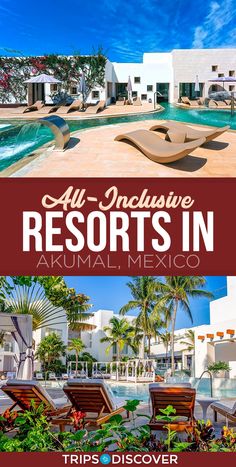 an advertisement with the words all - inclusive resort in mexico