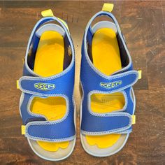 Like New, Worn 2-3 Times, Never Worn In The Water. Velcro Is Pristine. Blue Non-slip Sport Sandals, Keen Shoes, Water Sandals, Blue Sandals, Water Shoes, Kid Shoes, Kids Shoes, Like New, Sandals