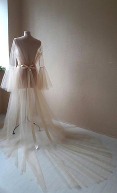 Beige boudoir dress Tulle boudoir gown Long sleeve bridal | Etsy Fitted Sheer Robe For Wedding, Ethereal Floor-length Gown For Wedding Night, Cream Floor-length Gown For Wedding Night, Sheer Long Sleeve Wedding Robe, Feminine Cream Wedding Gown, Fitted Cream Robe For Wedding, Fitted Cream Wedding Robe, Long Sleeve Cream Robe For Wedding, Cream Long Sleeve Robe For Wedding