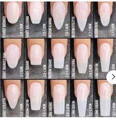 Different Nail Shapes On One Hand, Nail Sizes Shape Chart, Summa Nails, Gel Nails Shape, Types Of Nails Shapes, Adorable Nails, Nail Artwork, Acrylic Nail Shapes, Nagellack Trends