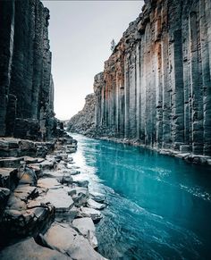 the water is blue and clear in this canyon