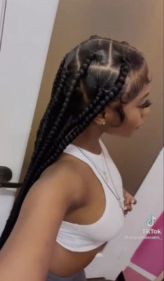 To Braided Ponytails, 10 Jumbo Knotless Braids, Brading Hairstyles Teens, Quick Braid Hairstyles For Black Women, Jadya Wayda Braids, Old Dress, Sleek Ponytail Hairstyles, Big Box Braids Hairstyles