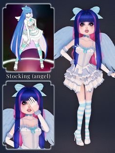 Dress To Impress Stocking, Dress To Impress Angel, Angel Dress To Impress, 2000's Aesthetic, Stocking Anarchy, Monster High Cosplay, Dress To Impress Outfits