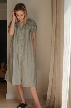 Ola Dress Pattern – Rooney Sewing Patterns Linen Dress Pattern Sewing, Linen Dress Pattern, Nightgown Pattern, Simple Video, Start Sewing, Gathered Dress, Handmade Wardrobe, Womens Sewing Patterns