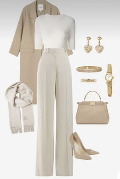 Business Savvy Outfits, Dinner At Nobu Outfit, Teen Professional Outfits, Real Estate Outfits For Women Summer, Beige Trousers Outfit Classy, Outfits For Family Gathering, Boss Babe Aesthetic Outfit, Rich Looking Outfits Classy, My Outfit Aesthetic