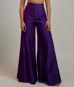 Purple Premium Silk High Waist Palazzo Pants, Silk Wide Palazzo Pants, Flare Pants for Women, Silk Palazzo for Top and Jackets Silk Palazzo Pants Outfit, Plazo Designs Palazzo Pants, Palazzo Pants Outfit Indian, Plazo Outfits, Wide Palazzo Pants, Plazo Designs, Sabyasachi Lehengas, Flared Sharara, Indian Pants