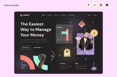 the website is designed to look like it has money in hand and an image of a man