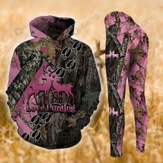 Hoodie Set Outfit, Outfit For Women, Pink Camouflage, Leggings Hoodie, Hoodie Set, Print Leggings, Deer Hunting, Set Outfit, Printed Leggings