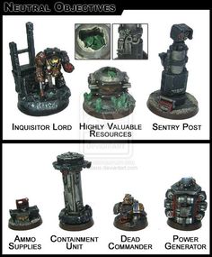 Warhammer 40k Objective Markers, Objective Markers 40k, Warhammer Objective Markers, Warhammer 40k Terrain, Warhammer Scenery, 40k Scenery, Warhammer Imperial Guard, Warhammer Miniatures, Warhammer 40k Figures