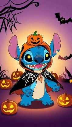 an image of a cartoon character with pumpkins