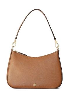 With its curved silhouette and luxurious crosshatch leather, the Danni shoulder bag is a sophisticated accessory that you’ll reach for again and again. A removable, adjustable shoulder strap offers versatility, while a polished “LRL” logo at the front offers a heritage-inspired finish. Top handle with an 8.75 drop. Removable, adjustable shoulder strap with a 21.25 maximum drop. Top zip closure. Polished LRL metal logo at the front. Exterior slip pocket. Slip pocket and zip pocket at the interior. 7.25 H x 10 L x 2 D. Weighs approximately 15.75 oz. Lining is made with polyester and recycled polyester. Includes a dust bag. Classic Shoulder Bag With Adjustable Strap In Saffiano Leather, Elegant Leather Shoulder Bag With Arcuate Strap, Elegant Satchel Shoulder Bag With Arcuate Strap, Elegant Tan Shoulder Bag With Adjustable Strap, Classic Crossbody Shoulder Bag With Arcuate Strap, Elegant Saffiano Leather Shoulder Bag With Adjustable Strap, Brown Shoulder Bag With Arcuate Strap, Elegant Brown Saffiano Leather Shoulder Bag, Ralph Lauren Brown Rectangular Shoulder Bag