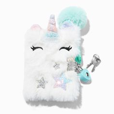 Claire's Club Glitter Star Unicorn Mini Plush Lock Diary, Unicorn Things, Lock Diary, Mini Diary, Unicorn Notebook, Unicorn Stuff, Diary With Lock, Logo Online Shop, Cute Diary, Adorable Homes Game