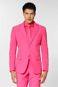 Mr. Pink | Men's Pink Suit | OppoSuits Pink Tailored Blazer For Summer, Tailored Pink Summer Blazer, Formal Pink Summer Blazer, Pink Fitted Suits For Party, Pink Fitted Suit For Parties, Pink Tailored Blazer With Notch Lapel, Tailored Pink Blazer With Notch Lapel, Pink Single Breasted Suit For Party, Pink Single-breasted Suit For Party