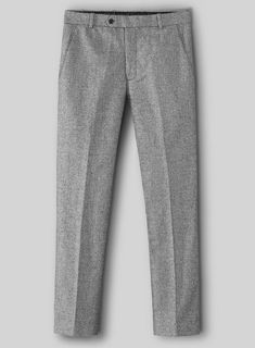 In suiting world, versatility is hard thing to find, but our Vintage Plain Gray Tweed pants offer a sharp sartorial figure one can have. Crafted from wool, the pants are something that will stand up to the rigors of cafe meetings and if work constantly has you on-the-go. Pair it with a matching waistcoat and jacket, a crisp white shirt and polished black derby shoes.  Look Includes   Vintage Plain Gray Tweed Fabric  Cross Pocket  Flat Front  Two Welted Back Pockets on Trousers   Click 'Customize Now' to modify the look if needed.  Lining: Viscose; Dry Clean. Classic Wool Dress Pants For Winter, Wool Business Casual Suits With Tapered Leg, Wool Tapered Leg Suits For Business Casual, Wool Tapered Leg Business Casual Suit, Classic Dress Pants With Pockets For Winter, Winter Business Casual Dress Pants With Welt Pockets, Business Casual Dress Pants With Welt Pockets For Winter, Classic Winter Dress Pants For Business Casual, Formal Tweed Pants With Herringbone Pattern