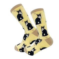 PRICES MAY VARY. ➤ High Quality: Our Happy Tails socks are made from the highest quality cotton. They are woven on a 200 needle machine. You can compare them with any other socks and you will see the difference right away. ➤ One Size Fits Most: We use the best quality spandex in our socks. They can stretch big. Our socks can fit all women sizes and all men up to shoe size 13. ➤ Show off your favorite pet: The artwork is done by one of the best artists in the country. These socks have lifelike details of your favorite dogs or cats. You can enjoy the comfort of these socks plus show off to your friends and family. ➤ Made in South Korea: These socks are manufactured in South Korea. Most of the other socks in the market are made in China, who typically use cheap quality polyester. Our Socks wi Body Sock, Yellow Socks, Comfy Socks, Cat Socks, Dog Socks, Happy Tails, Tuxedo Cat, Funny Socks, Sock Gifts